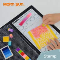 Tapis de peinture et de découpe 2-en-1 en PVC, couleurs assorties, pour le tamponnage, la peinture et l'artisanat