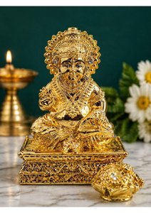Murti del Dios Kuber Chapado en Oro de 24K Hecho a Mano de Primera Calidad, Regalo Decorativo Religioso para el Hogar, Bodas, Cumpleaños, Diwali, Uso Espiritual - Product Image 4