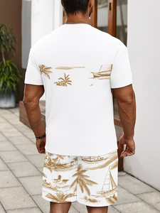 Conjunto de Camiseta y Pantalones Cortos de Jersey 100% Poliéster para Hombre, Ropa de Dormir Informal de Verano, Secado Rápido, Sin Costuras - Product Image 3