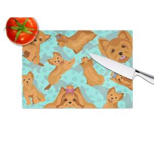 Tabla de cortar de vidrio templado decorativa de gran tamaño Red Yorkie, tabla de cortar y servir de cocina, tabla de cortar - Product Image 4