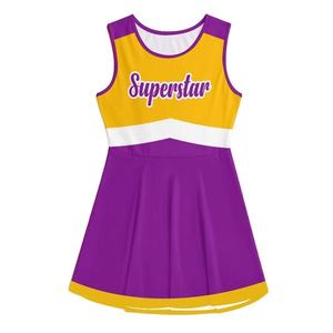 Ensemble d'uniformes de cheerleading personnalisés en dentelle et polyester pour femmes, imprimés par sublimation, sans manches, pour l'entraînement - Product Image 2