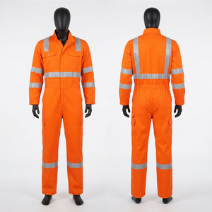 240 GSM Cotton Twill CE Certified <b>Work</b> Coverall Orange Reflective <b>Waterproof</b> Windproof Anti-UV Quick Dry Breathable Anti-Wrinkle - Product Image 1