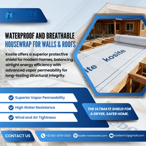 Membrane imperméable et respirante Kosite, 50 m de long, en matériau HDPE, pour sous-couche de toiture et de mur - Product Image 2