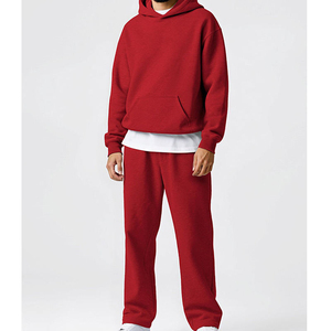Custom logo Heavyweight Cotton Wholesale Oversized Boxy Fit Hoodies and <b>Sweatpants</b> <b>Set</b> Men's Boxy Fit Streetwear Tracksuits - Product Image 2