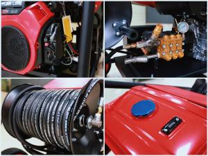 Machine de nettoyage de canalisations à moteur essence 27HP 150Bar 2175PSI 50L/min pour le nettoyage de puits d'inspection et de canalisations d'égout de 600 mm - Product Image 2