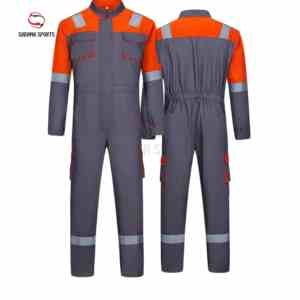 Ropa de Trabajo de Algodón Ignífuga y Antiestática, Resistente al Desgaste, Uniforme de Chaqueta y Pantalones con Logotipo Impreso para Fábrica o Taller - Product Image 1