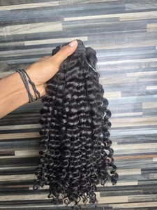 Extensions de cheveux humains bouclés en vrac, double trame, cheveux Remy, couleur blond naturel - Product Image 2