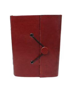 Handmade Leather <b>Journal</b> with Button & Wrap Closure – Rustic Vintage Bound Notebook, Refillable Diary - Product Image 5