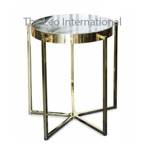 Shiny Polished Side <b>Table</b> Aluminum Metal Unique Luxury Home Hotel Restaurant Furniture Accessories Side <b>Table</b> - Product Image 3