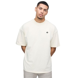 Venta al por mayor logotipo personalizado camisetas para hombres 100% algodón transpirable peso pesado Jersey sólido diseño en blanco camisetas para hombres - Product Image 1