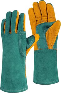 16 Pulgadas, 932 ℉ Guantes de Soldadura de Cuero, Resistentes al Calor/Fuego, Guantes Grandes para Barbacoa, Horno, Parrilla, Chimenea, Soldadura TIG, MIG, Forja - Product Image 3