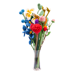 Tiges florales en feutre colorées, bouquet de fleurs artificielles, feuillage artisanal pour la décoration de la maison, bricolage, fête de mariage - Product Image 5