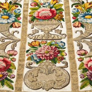 Chasuble liturgique florale brodée à la main, unisexe adulte, à coudre, vêtement religieux personnalisé - Product Image 4