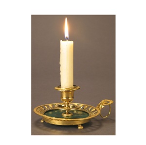 Vintage Copper Chamberstick Candle <b>Holder</b> with Handle Retro Brass <b>Candlestick</b> <b>Holder</b> for Taper Candles Classic Metal Tabletop - Product Image 3
