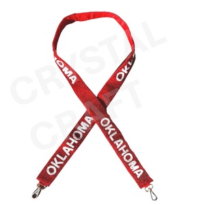 CRYSTAL CRAFT Sangle de sac à main vintage perlée rouge réglable avec crochets métalliques écologiques - Product Image 5