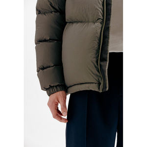 Men Green Hooded <b>Canvas</b> Puffer <b>Jacket</b> American Flag Patch Front Waterproof Breathable Eco-Friendly Windproof Winter Casual Coat - Product Image 5