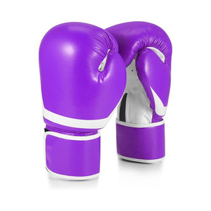Gants de boxe en cuir bleu avec fermeture à lacets pour adultes, équipement professionnel d'entraînement et de compétition - Product Image 4