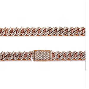 Cadena cubana Miami de 7 mm y 22 pulgadas, chapada en oro, plata de ley 925, con moissanita, collar unisex para fiesta hip hop, para hombre, venta al por mayor - Product Image 1
