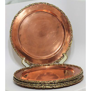 Assiette de service ronde nordique en cuivre, faite à la main, idéale pour la maison, les hôtels, les mariages, la vaisselle de table et les plats – En promotion - Product Image 6