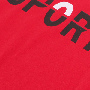 T-shirt sportif rouge à manches courtes, col rond, coupe classique, en polyester tricoté respirant, imprimé lettres, printemps-été - Product Image 6