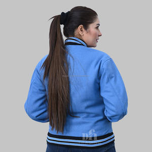 Chaqueta de béisbol Varsity de lana de algodón personalizada Causal Slim Fit botón abajo Varsity Letterman chaqueta chaquetas ligeras - Product Image 6