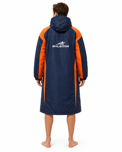 Fabricant OEM – Parka de bain imperméable à capuche personnalisée, manches longues, séchage rapide, respirante, doublure polaire, fermeture éclair, robe de change - Product Image 2
