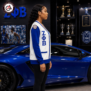 Zeta Phi Beta Finer Embroidery Women Acrylic <b>Cardigans</b> | ZOB Sorority Embroidered Ladies Custom Style <b>Cardigan</b> <b>Sweater</b> - Product Image 3