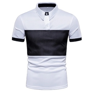 Chemise à manches courtes pour hommes à blocs de couleur New Summer Lapel Clothes T-shirt Polo - Product Image 1