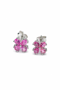 ต่างหูพลอยไพลินสีชมพู เงินแท้ 92.5 KLST-30954 - Product Image 1