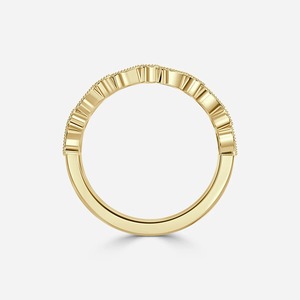 Anillo de Boda de Media Eternidad con Diamantes Cultivados en Laboratorio de 2 Quilates, Corte Marquesa, en Oro Amarillo de 14K, para Mujer, Venta al Por Mayor - Product Image 3