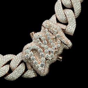 Cadena de Eslabones Cubanos de Lujo Chapada en Rodio con Plata 925 y Moissanita, Collar con Piedras Baguette Heladas, Joyería Hip Hop, Regalo para Hombres y Mujeres - Product Image 4