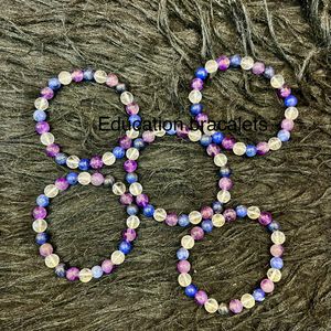 Pulsera de Cristal 100% Natural Pulido con Cuentas de 8mm de Amatista, Sodalita y Cuarzo Transparente para la Educación y el Enfoque de los Estudiantes - Product Image 6