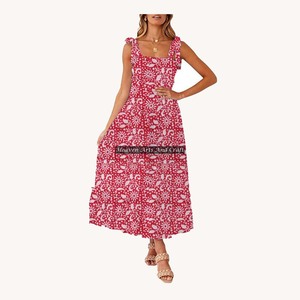 Collection Printemps-Été 2026 : Robe décontractée à bretelles spaghetti pour femme, imprimé ethnique, idéale pour l'été - Product Image 6