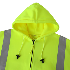 Nueva Llegada: Sudadera con Capucha de Seguridad de Alta Visibilidad para Hombre con Cierre y Tiras Reflectantes, 100% Algodón/Poliéster, Duradera, Precio Bajo al por Mayor - Product Image 4
