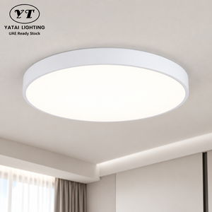 <b>Modern</b> Round Flush Mount <b>Ceiling</b> <b>Light</b> 100W 4500K Neutral White Iron And Acrylic <b>For</b> Bedroom <b>Living</b> <b>Room</b> Kitchen Hallway - Product Image 1