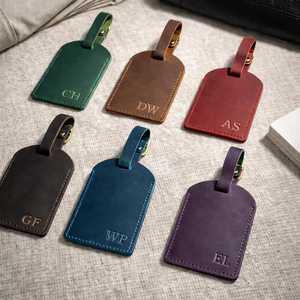 Etiquetas de Equipaje de Cuero Genuino, Etiquetas Personalizadas para Bolsas, Etiquetas de Privacidad para Viajes, Etiquetas para Maletas con Logotipo Personalizado, Diseño LMP-0208 - Product Image 6