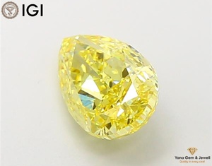 เพชรทรงลูกแพร์ 2.00 กะรัต ผลิตในห้องปฏิบัติการด้วยวิธี CVD สีเหลืองสดใส ระดับความสะอาด VS2 พร้อมใบรับรอง IGI สำหรับแหวนระดับมาสเตอร์พีซ - Product Image 4