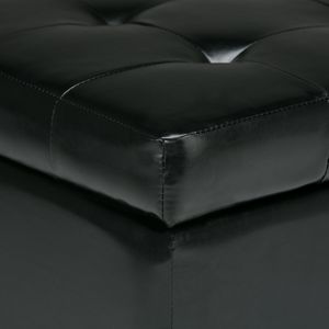 Cosmopolitan Midnight Black <b>Storage</b> Ottoman Stylish <b>Stool</b> with Hidden <b>Storage</b> Space - Product Image 6