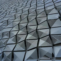 Panel jaring aluminium potongan Laser Modern untuk pelapis dinding eksterior & desain berongga pagar dengan kaca dan bahan batu
