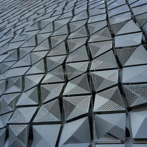Modern Laser Cut Aluminum Mesh <strong>Panels</strong> for Exterior Wall Cladding &amp; Fencing Hollow <strong>Design</strong> with <strong>Glass</strong> and Stone Material