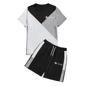 Conjunto corto y camiseta de entrenamiento de jogging unisex para hombre de algodón 100% de alta calidad OEM ropa informal personalizada hecha de tela de punto - Product Image 1