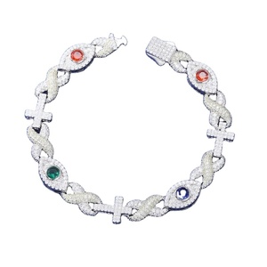 Pulsera de plata de ley moissanita hermosa pulsera joyería personalizada Iced Out Hip Hop joyería regalo para hombres y mujeres - Product Image 2