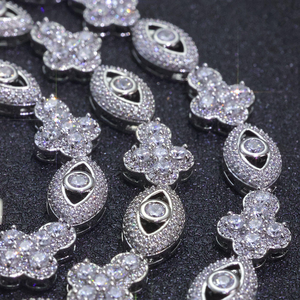 Collier Statement Plaqué Or avec Zircon Cubique, Motif Floral, Style Hip-Hop, Bijou Unisexe Tendance, Accessoire de Fête - Product Image 2