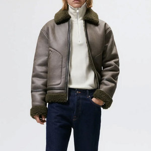 Chaqueta de Cuero Sintético Estilo Bomber, Diseño Básico, Suministro Directo de Fábrica, Último Modelo, Nueva Llegada, Ropa Urbana - Product Image 2