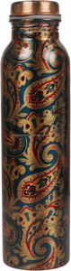 Bouteille en métal jetable de 35 oz, écologique, style américain, NOUVEAU DESIGN, EXPORTATIONS, motifs floraux Paisley en cuivre, personnalisable - Product Image 4