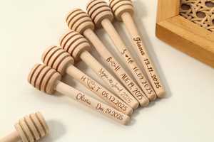 Cuchara de madera para servir miel, herramienta para remover miel de madera natural para uso en el hogar, cocina y restaurante. - Product Image 4