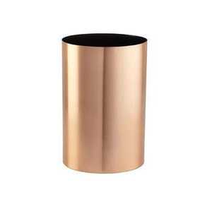 Cubo de Basura Redondo Cónico de Metal Dorado Antiguo Skies Trader con Borde Moldeado para Hotel u Oficina - Product Image 3