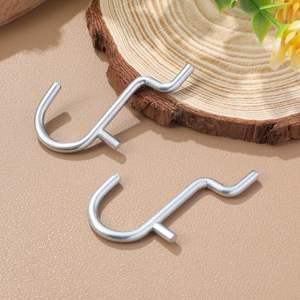 Crochets en J pour panneau perforé en acier zingué, durables, épaissis de 3,7 mm, courbés, pour présentoirs, vente en gros d'usine - Product Image 1