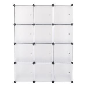 Scaffale a 12 cubi bianco, libreria e mobile contenitore per giocattoli, per armadi e organizzazione domestica, scaffalature di YF - Product Image 1