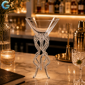 Copa de Vino Tinto Bohemia Transparente Hecha a Mano, Moderna, de 20 cm de Altura y 10.5 cm de Diámetro, Tallo Largo, Ligera, Apta para Lavavajillas, para Cócteles y Fiestas - Product Image 3